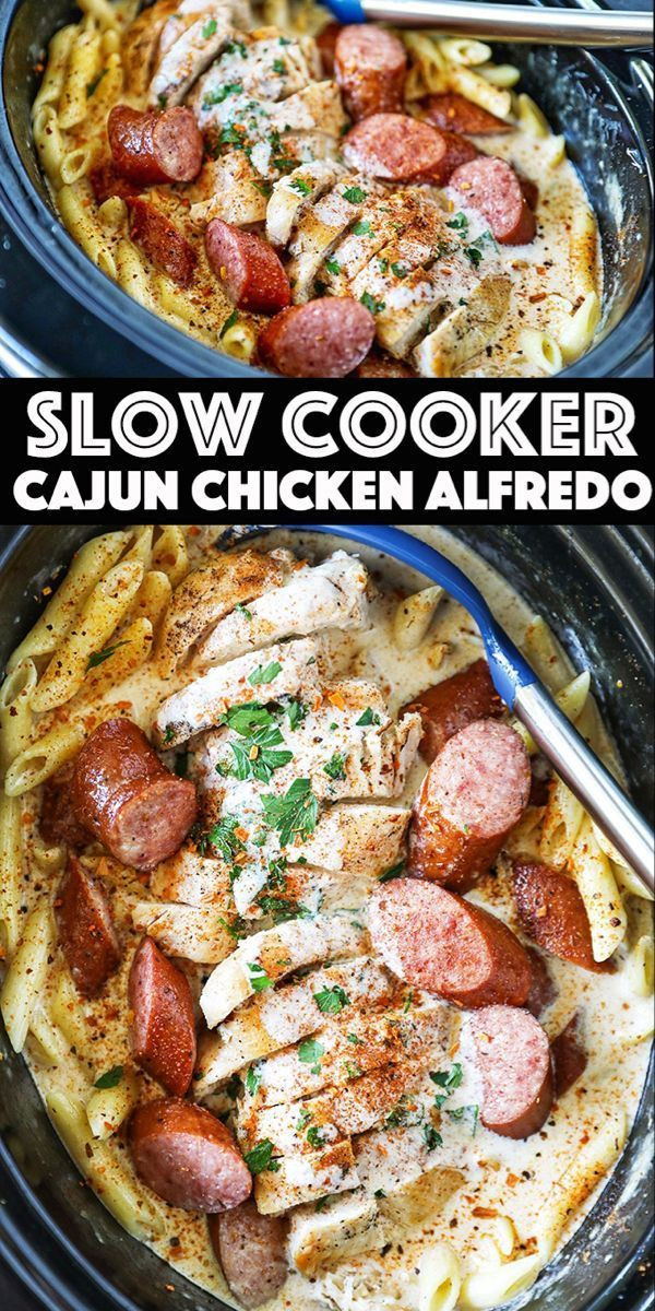 Slow Cooker Cajun Chicken Alfredo