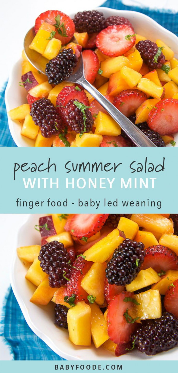 Peach Summer Fruit Salad with Mint & Honey Dressing