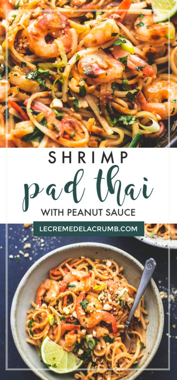 Shrimp Pad Thai with Peanut Sauce