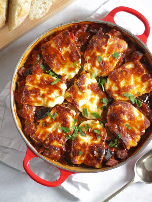 Grilled Halloumi Cheese Bake