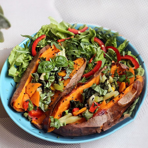 Stuffed Sweet Potatoes with Vegetables