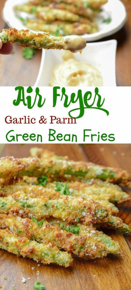 Air Fryer Garlic and Parm Green Bean Fries
