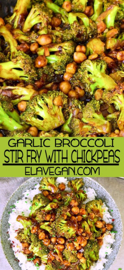 Vegetarian Garlic Broccoli Stir Fry With Chickpeas
