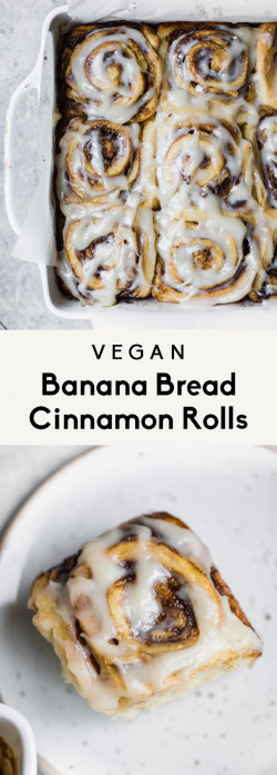 Vegan Banana Bread Cinnamon Rolls