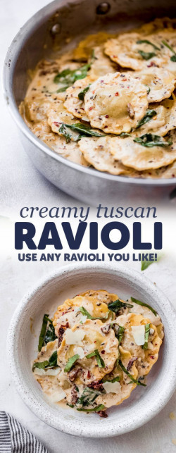 Easy Date Night Creamy Tuscan Ravioli Recipe