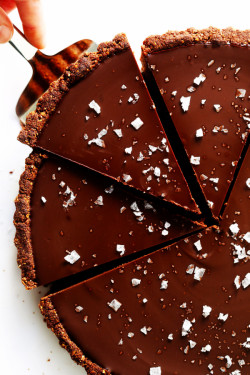The Most Amazing Salted Dark Chocolate Tart