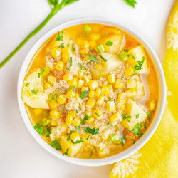 Instant Pot Quinoa Soup with Corn and Potatoes