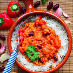Red Lentil Chilli and Rice