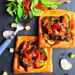 Courgette and Tomato Tart with Blue Cheese